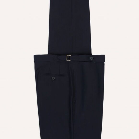 Drakes Navy Tropical Wool Single Pleat Trouser - Size 30 (US) - Picture 14 of 14